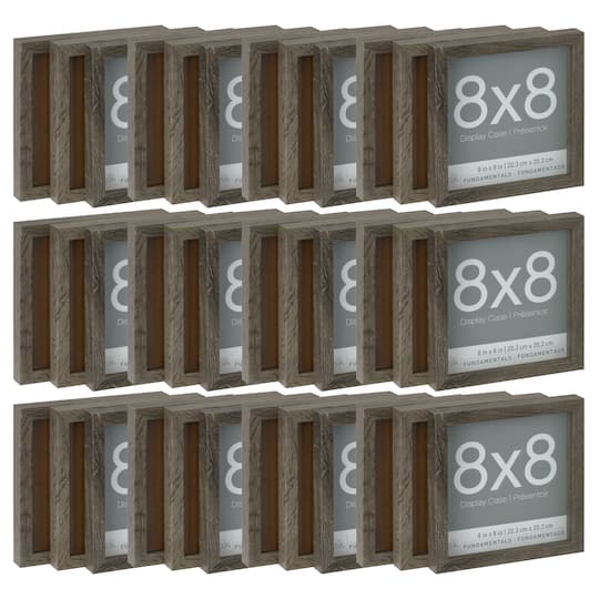 12 Packs: 3 ct. (36 total) Gray 8&#x22; x 8&#x22; Shadow Boxes, Fundamentals by Studio D&#xE9;cor&#xAE;
